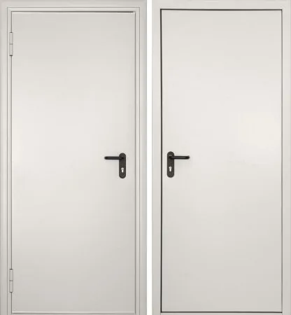ДорХан Дверь DoorHan/780/2050/Противопож.EI60/одност./глухая/глад./глад./RAL7035/лев./угл. рама, DPG60/780/2050/7035/L/N
