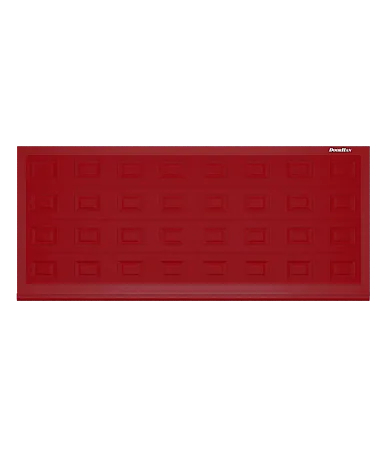 ДорХан Откатные ворота 2100х1500 цвета RAL 3000 (красный) с дизайном 'филенка' с автоматикой