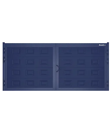 ДорХан Распашные ворота 4000х1100 цвета RAL 5005 (синий) с дизайном 'доска' без автоматики