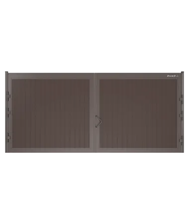 ДорХан Распашные ворота 2800х1300 цвета RAL 3000 (коричневый) с дизайном 'доска' без автоматики