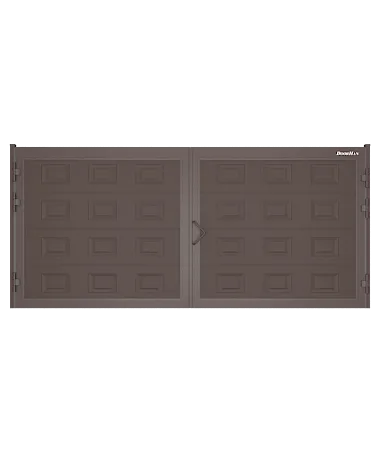 ДорХан Распашные ворота 2700х1600 цвета RAL 3000 (коричневый) с дизайном 'филенка' без автоматики