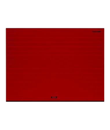 ДорХан Секционные ворота стальные 3300х2200 цвета RAL 3000 (красный) с дизайном 'доска' без автоматики