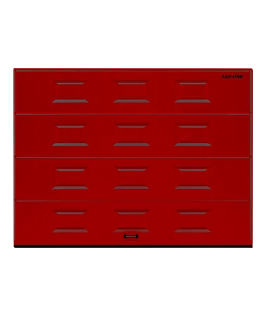 ДорХан Секционные ворота стальные 3200х2200 цвета RAL 3000 (красный) с дизайном 'филенка' с автоматикой
