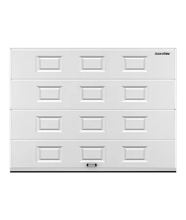 ДорХан Секционные ворота стальные 4400х3000 цвета RAL 9003 (белый) с дизайном 'филенка' с автоматикой