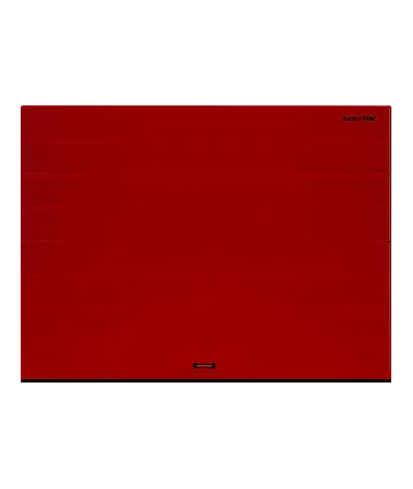 ДорХан Секционные ворота стальные 4400х2900 цвета RAL 3000 (красный) с дизайном 'широкая центральная полоса' без автоматики