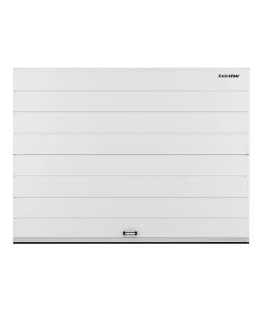 ДорХан Секционные ворота стальные 4200х2800 цвета RAL 9003 (белый) с дизайном 'широкая центральная полоса' без автоматики