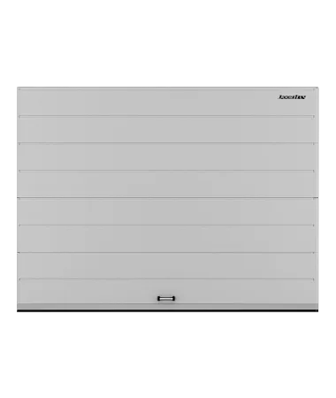 ДорХан Секционные ворота стальные 3200х2800 цвета RAL 9006 (серебристый) с дизайном 'широкая центральная полоса' без автоматики