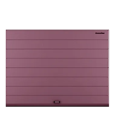 ДорХан Секционные ворота стальные 2900х2300 цвета RAL 3005 (бордовый) с дизайном 'широкая центральная полоса' без автоматики