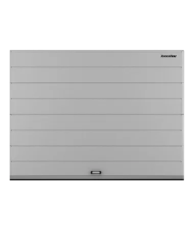 ДорХан Секционные ворота стальные 4400х2200 цвета RAL 7004 (серый) с дизайном 'широкая центральная полоса' с автоматикой